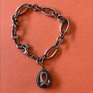 Brighton Silver Teardrop Charm Bracelet